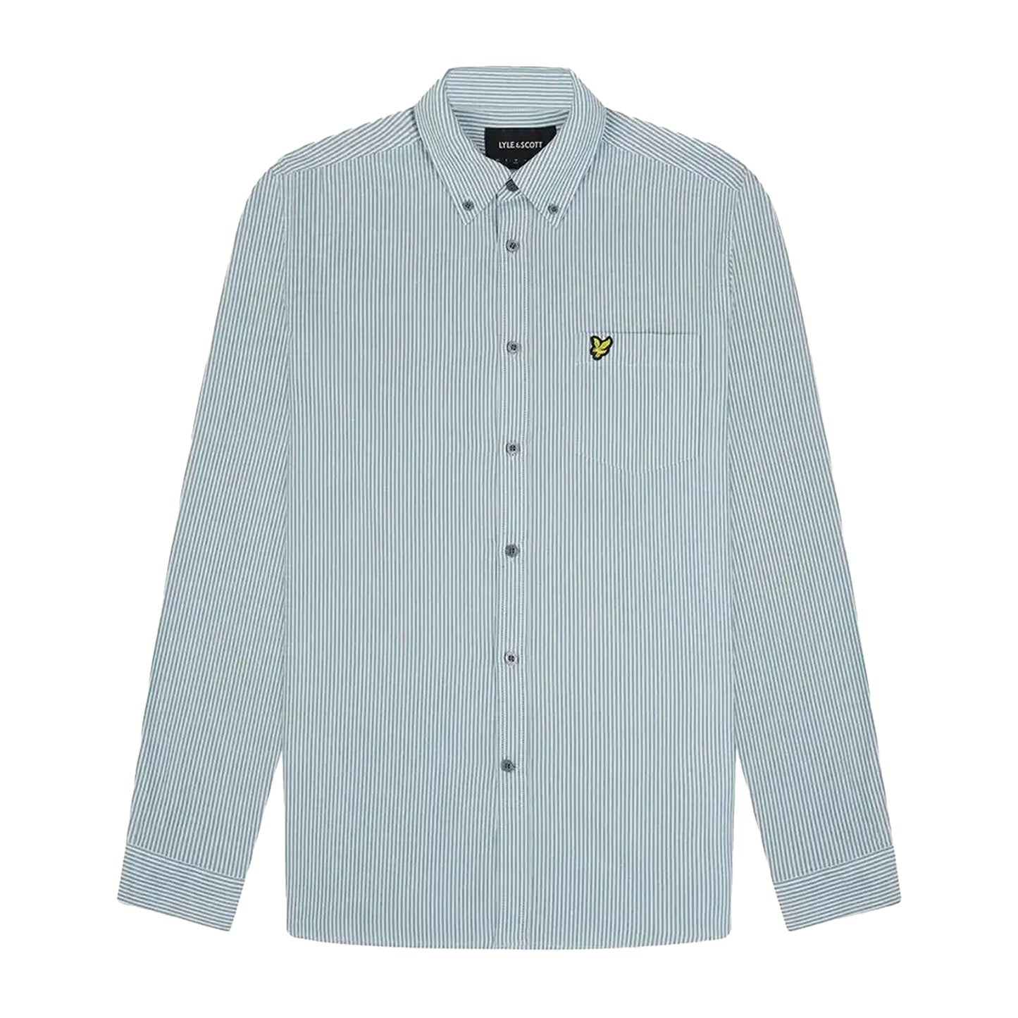 Court Green-White - Front - Lyle & Scott Mens Stripe Oxford Shirt