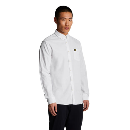 White - Side - Lyle & Scott Mens Cotton Button-Down Shirt