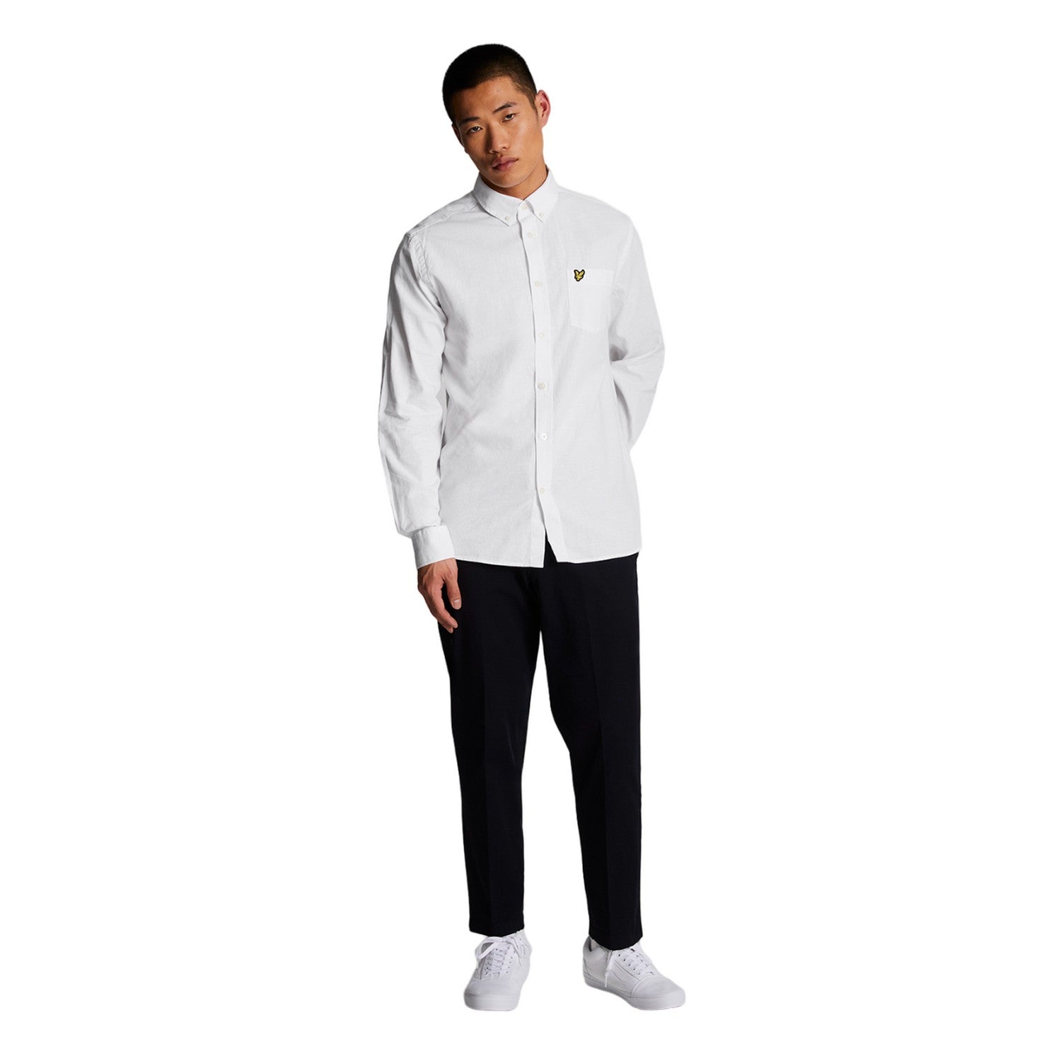 White - Lifestyle - Lyle & Scott Mens Cotton Button-Down Shirt