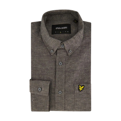 Dark Navy - Front - Lyle & Scott Mens Cotton Button-Down Shirt