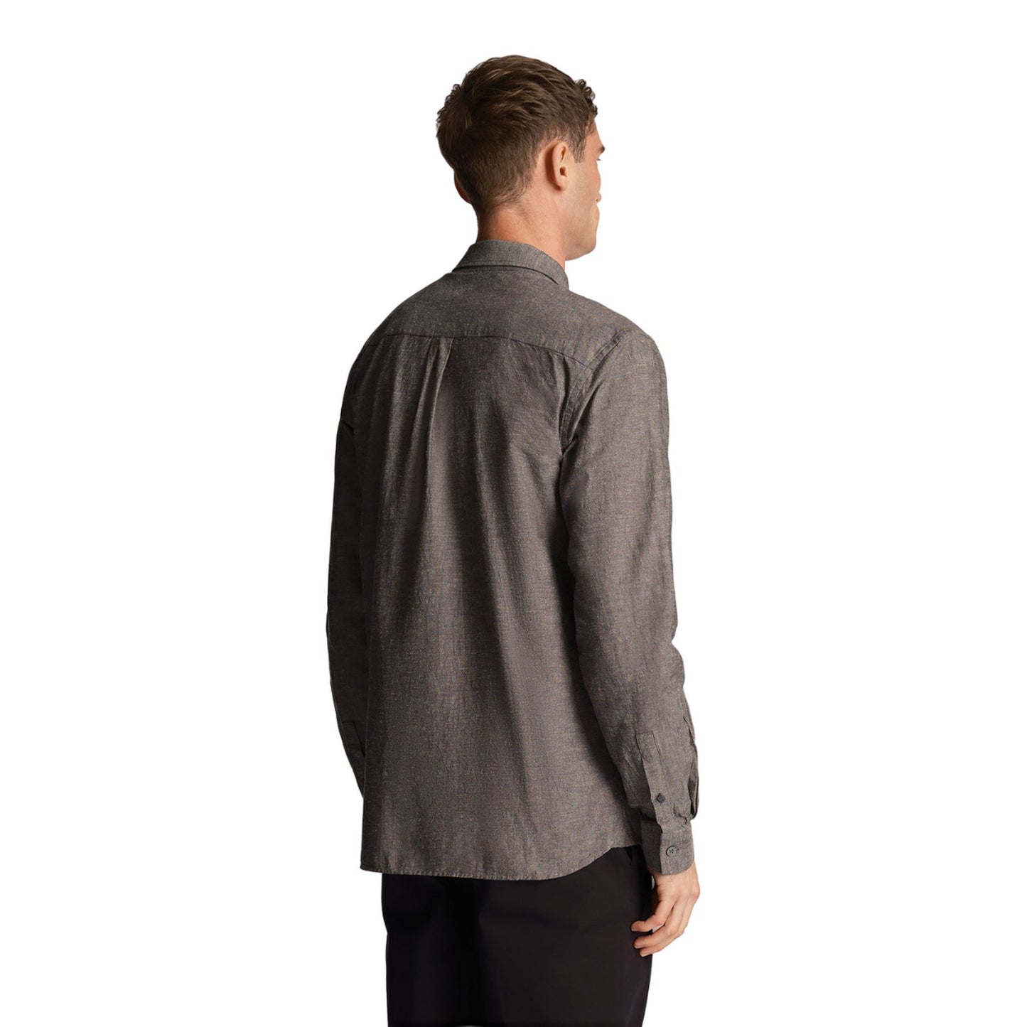 Dark Navy - Back - Lyle & Scott Mens Cotton Button-Down Shirt