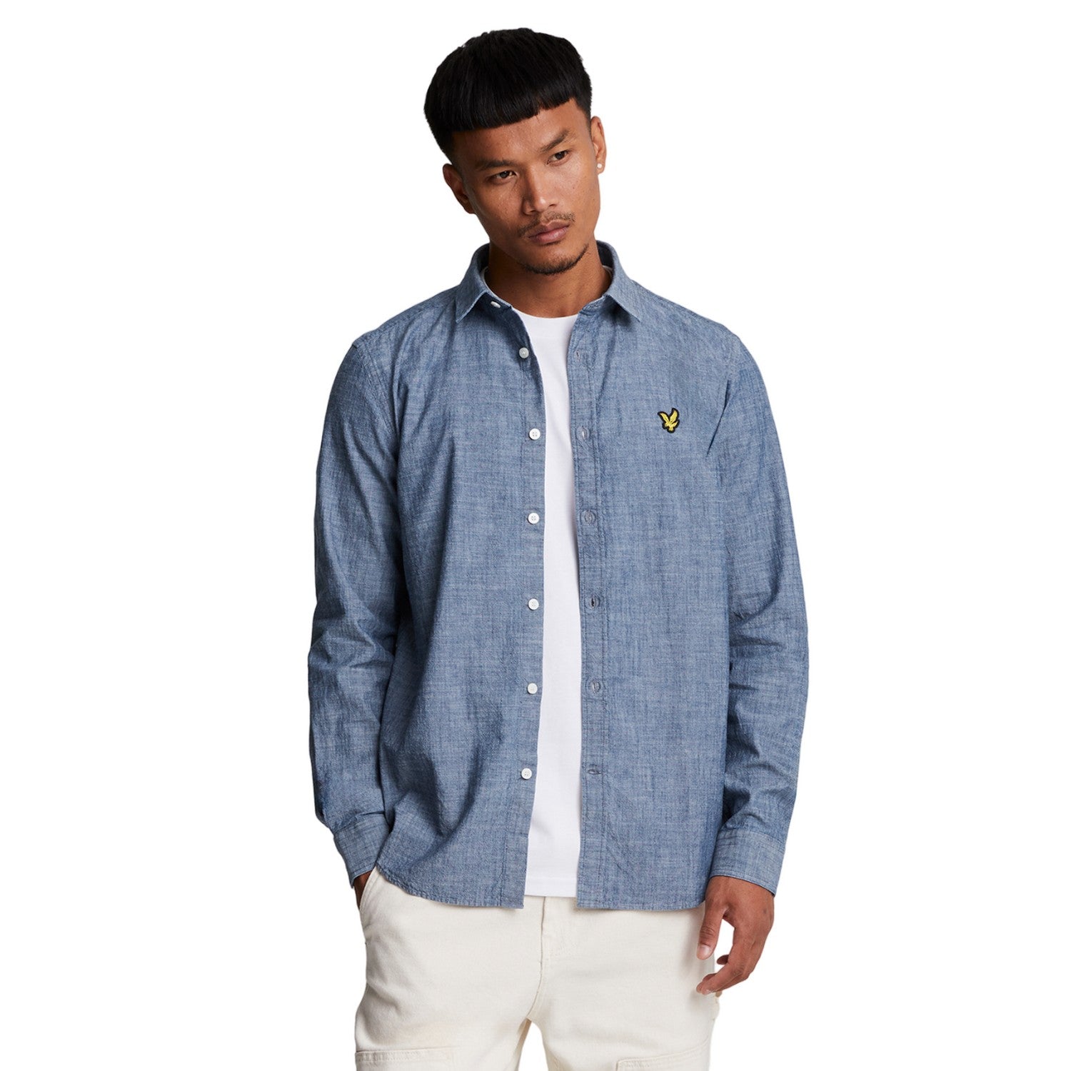 Indigo - Side - Lyle & Scott Mens Chambray Shirt