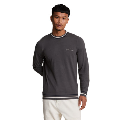 Gunmetal - Side - Lyle & Scott Mens Embroidered Crew Neck Jumper