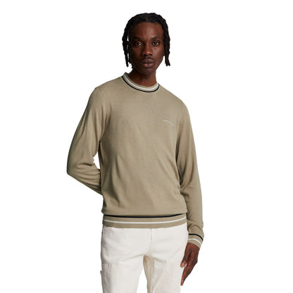 Sage Uniform - Side - Lyle & Scott Mens Embroidered Crew Neck Jumper