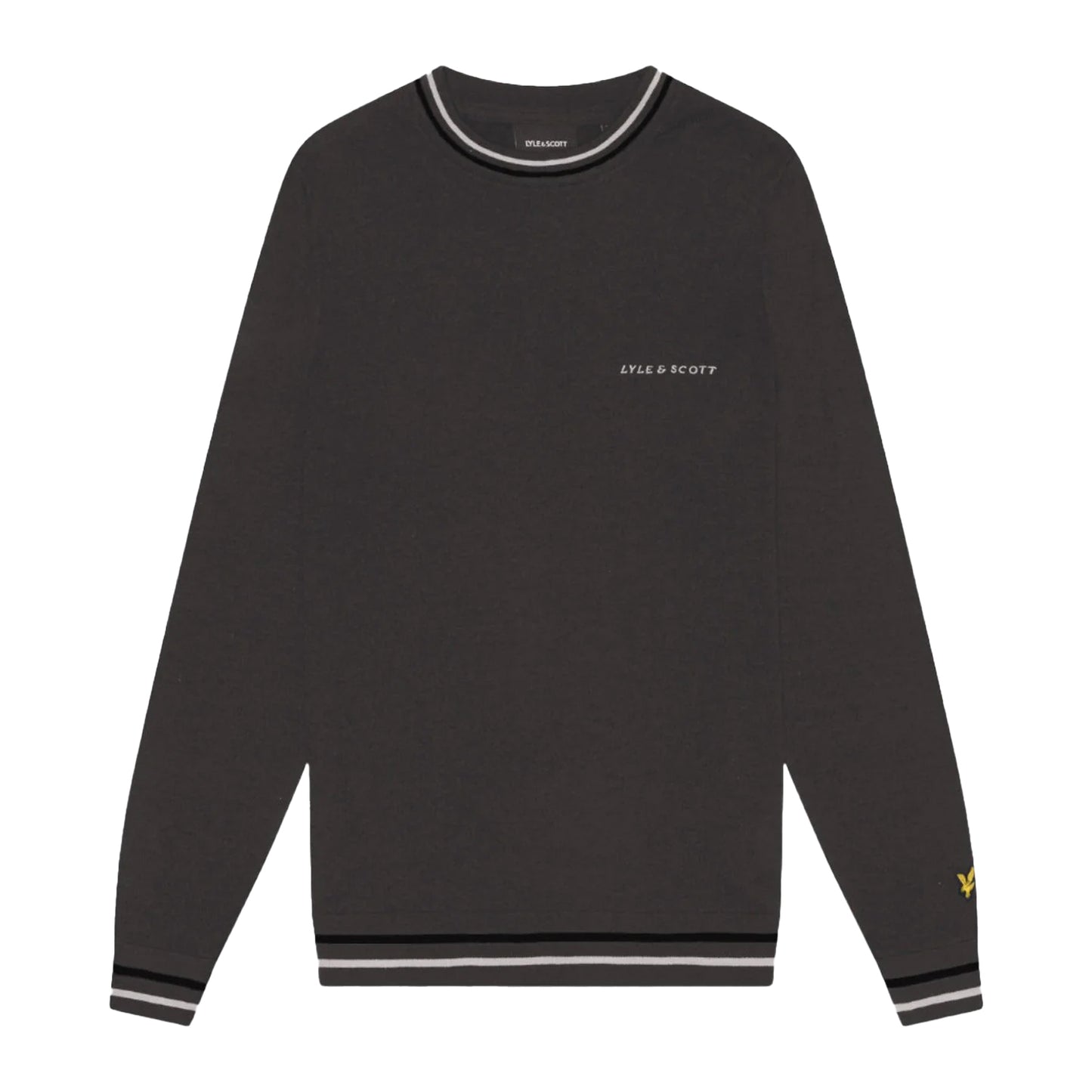 Gunmetal - Front - Lyle & Scott Mens Embroidered Crew Neck Jumper
