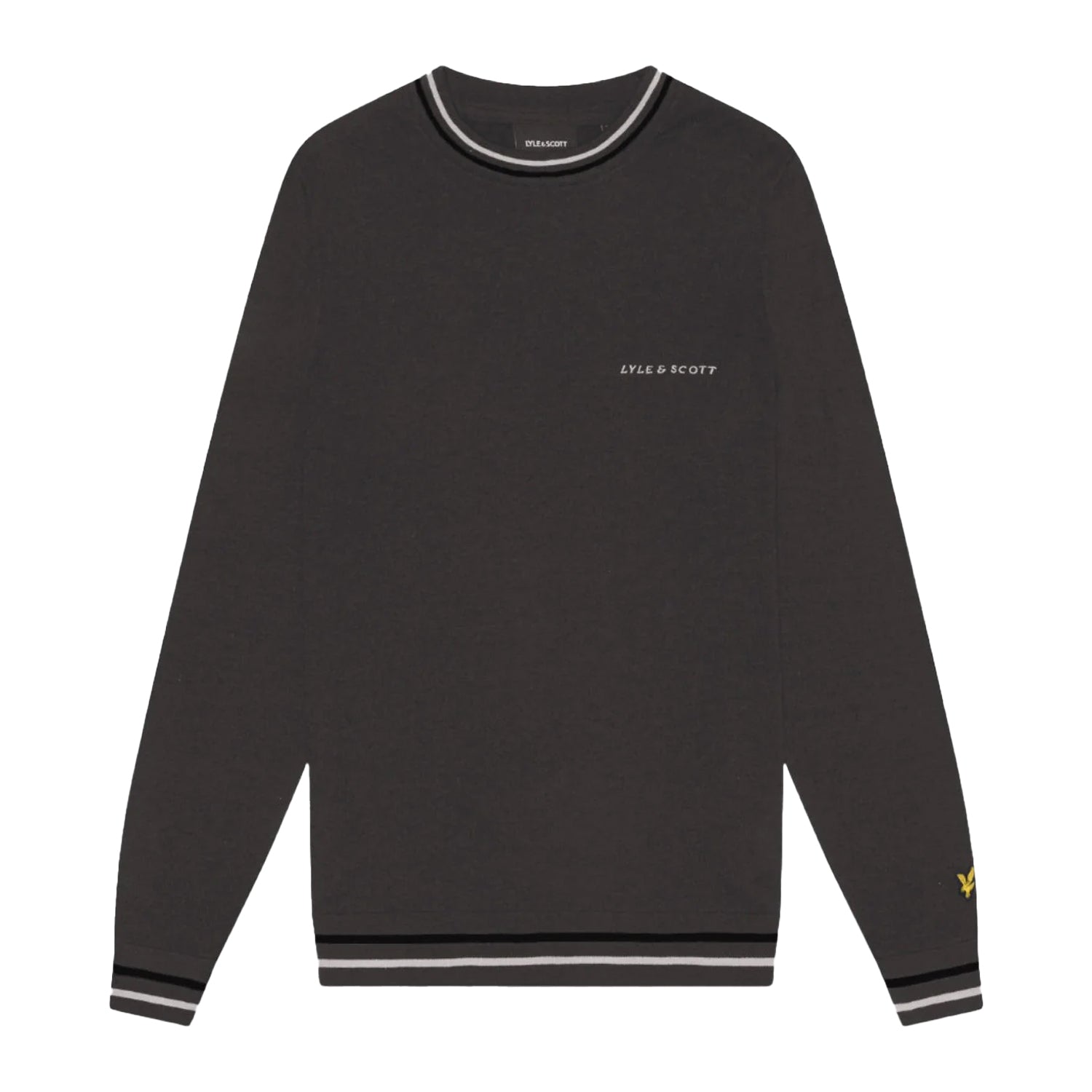Gunmetal - Front - Lyle & Scott Mens Embroidered Crew Neck Jumper