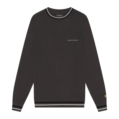 Gunmetal - Front - Lyle & Scott Mens Embroidered Crew Neck Jumper