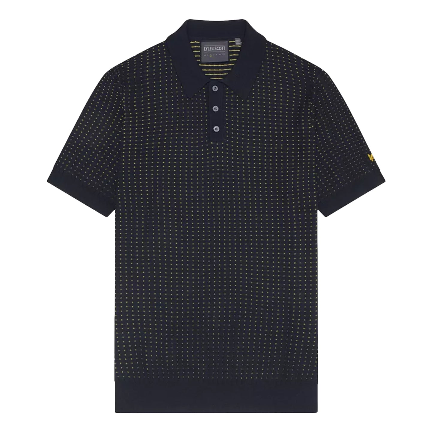 Dark Navy - Front - Lyle & Scott Mens Grid Polo Shirt
