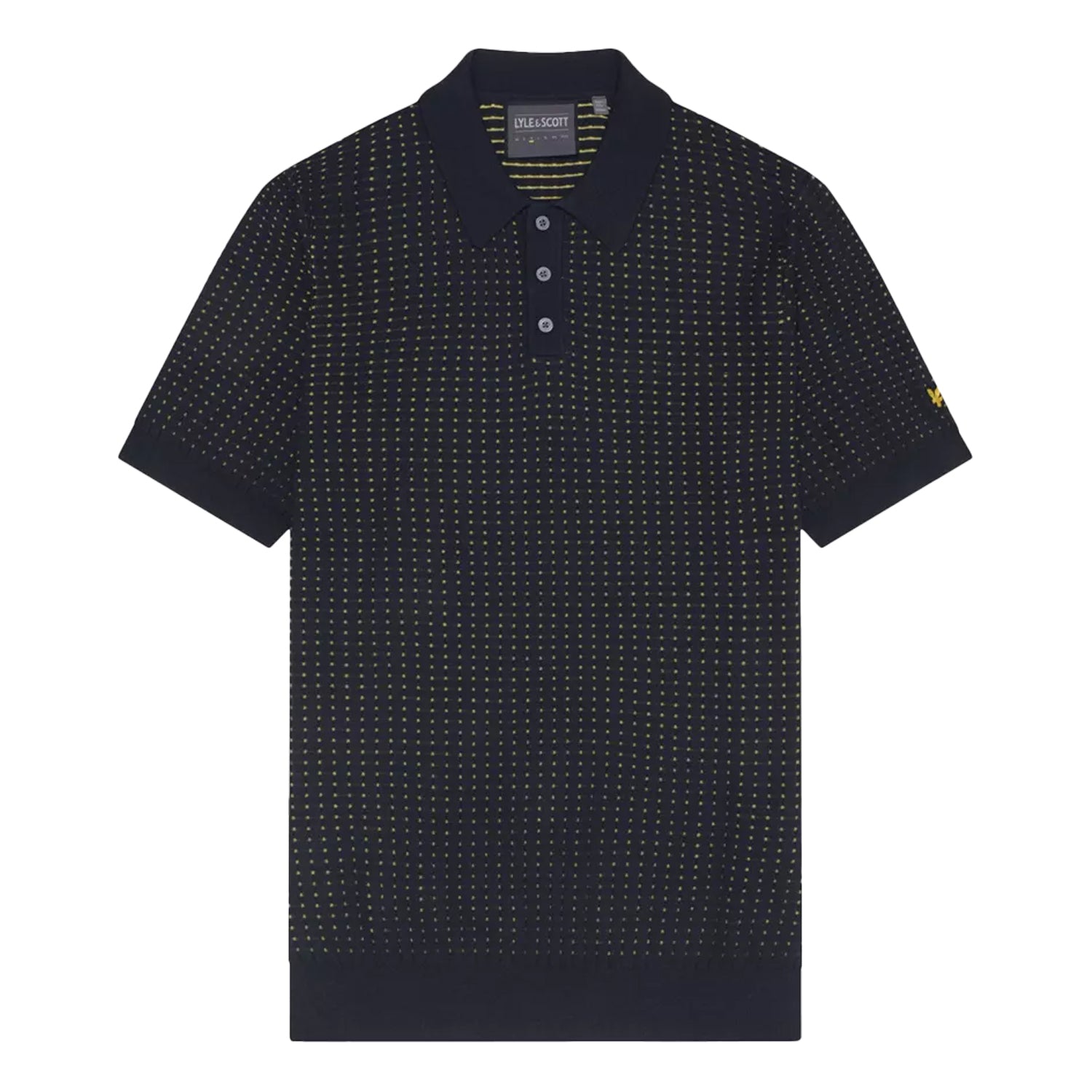 Dark Navy - Front - Lyle & Scott Mens Grid Polo Shirt