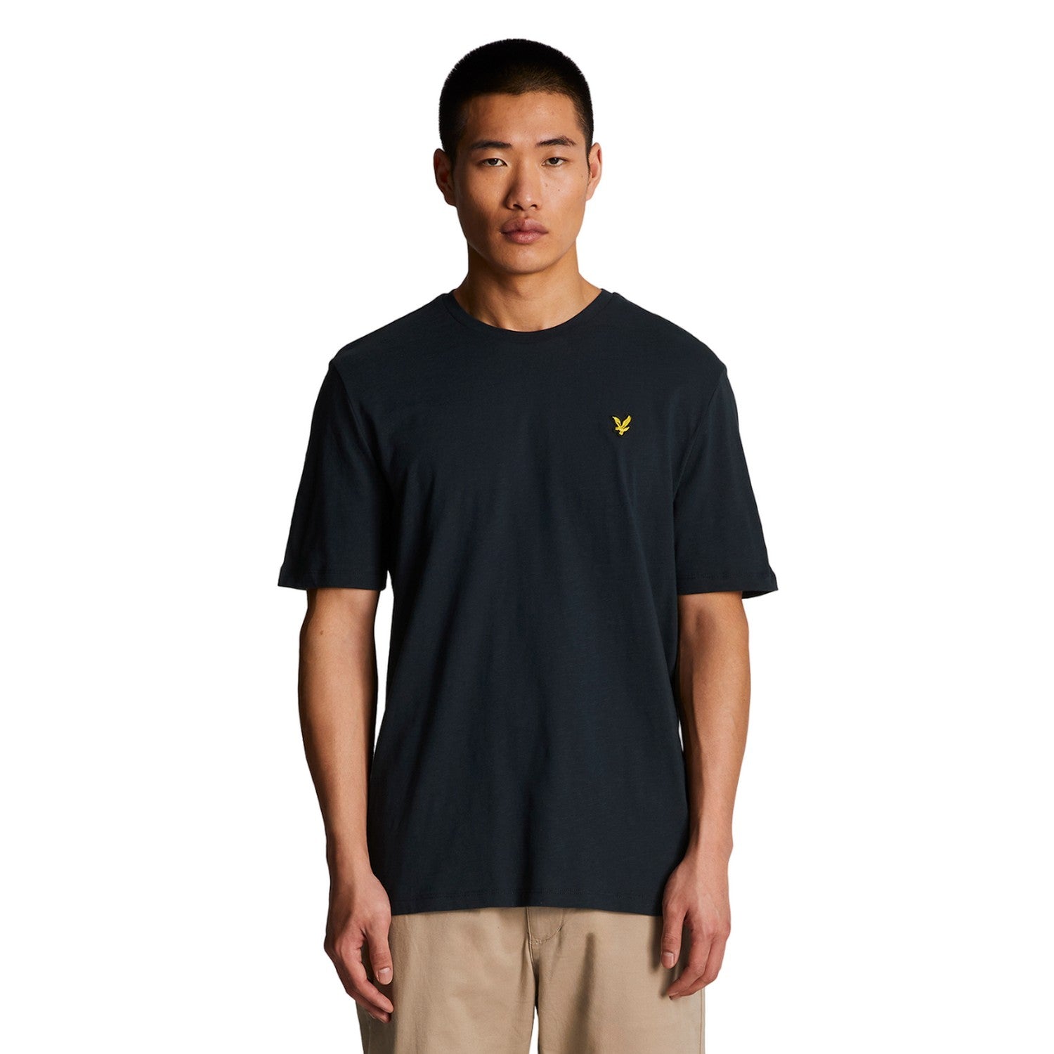Dark Navy - Side - Lyle & Scott Mens Slub T-Shirt