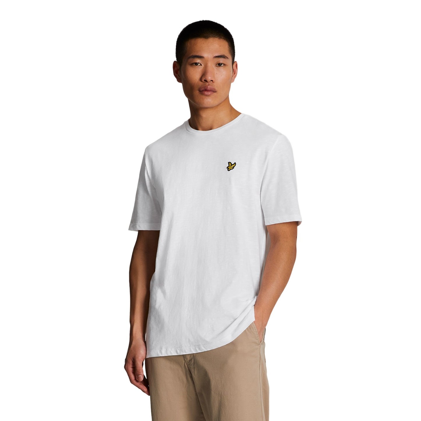 White - Side - Lyle & Scott Mens Slub T-Shirt