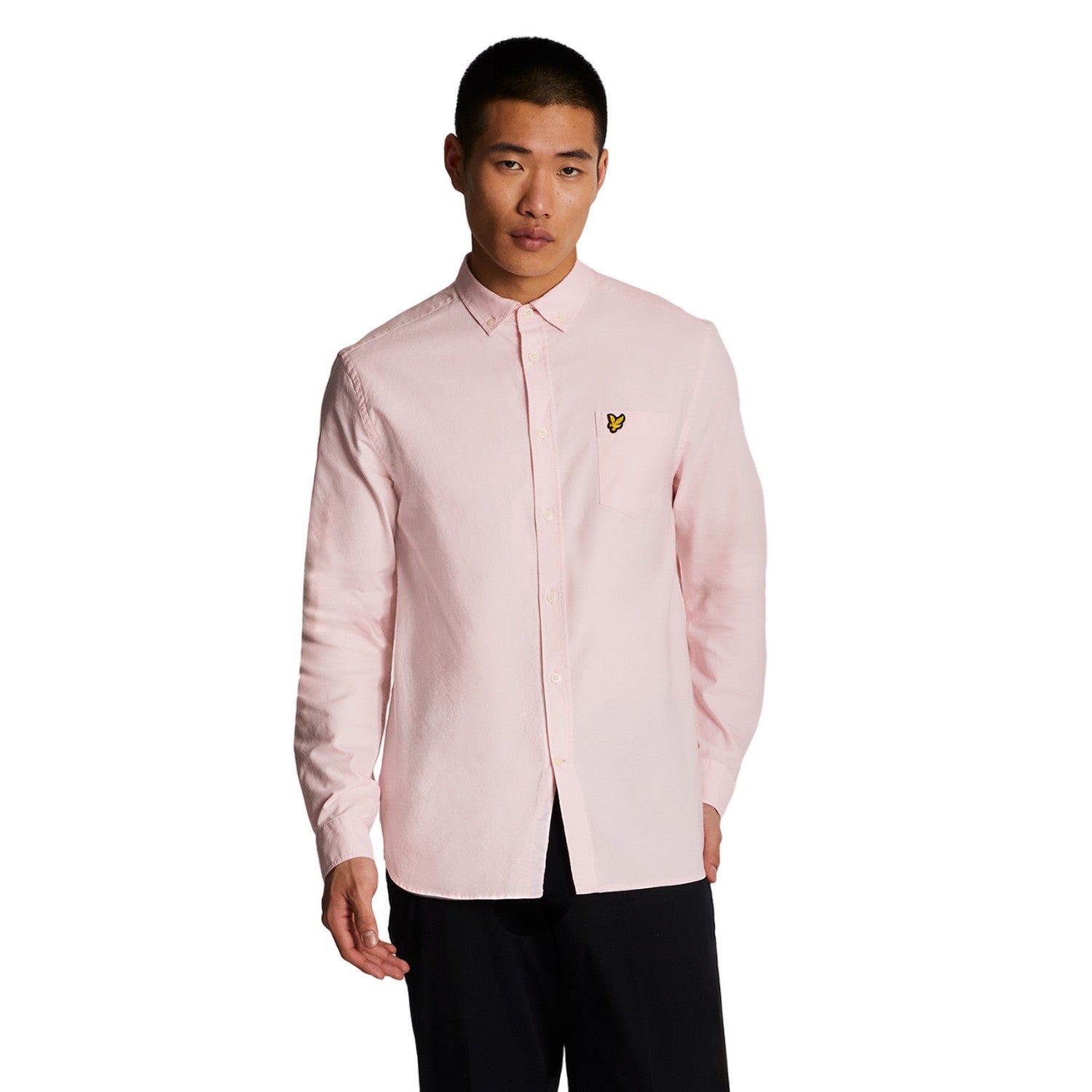 Light Pink - Side - Lyle & Scott Mens Oxford Lightweight Regular Shirt