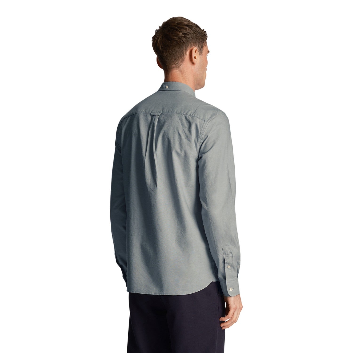 Slate Blue - Back - Lyle & Scott Mens Oxford Lightweight Regular Shirt