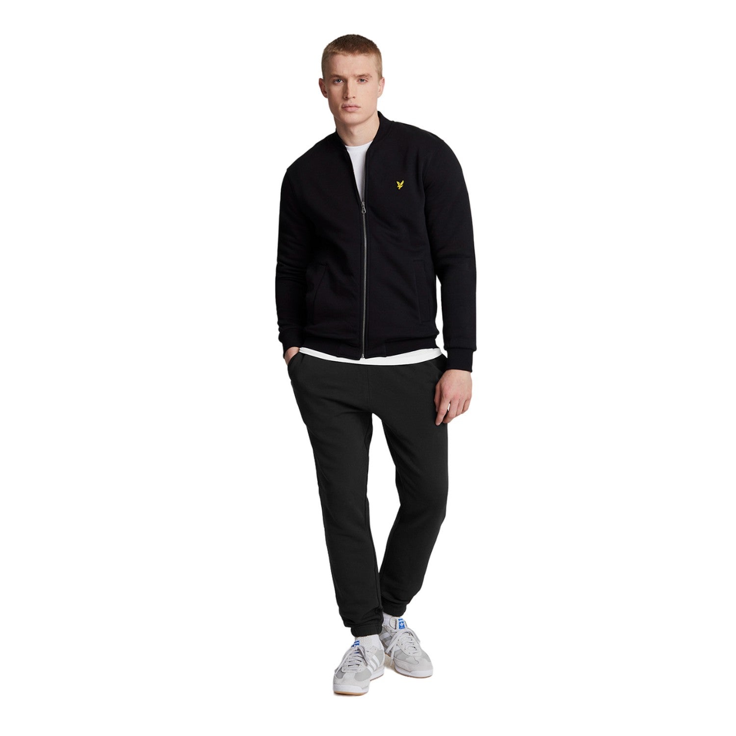 Jet Black - Side - Lyle & Scott Mens Slim Jogging Bottoms
