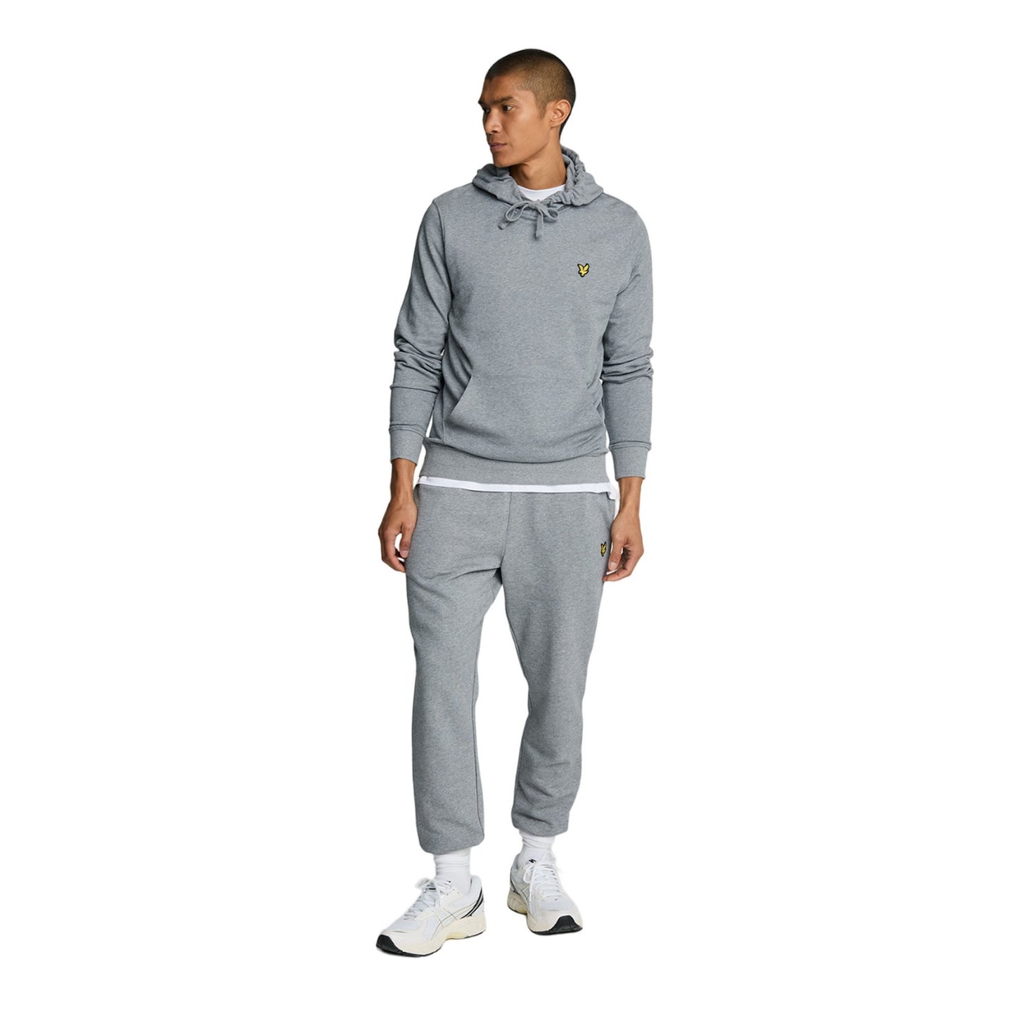 Mid Grey Marl - Side - Lyle & Scott Mens Slim Jogging Bottoms
