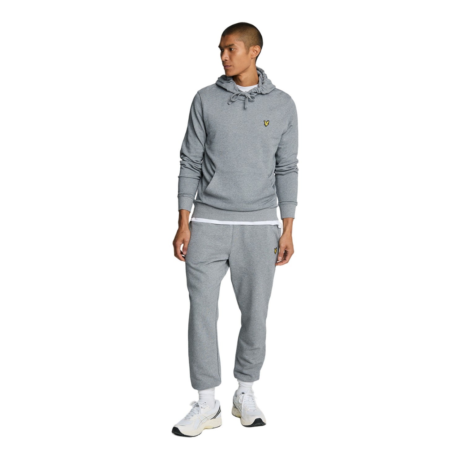 Mid Grey Marl - Side - Lyle & Scott Mens Slim Jogging Bottoms