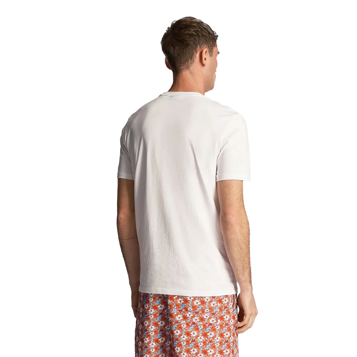 White - Back - Lyle & Scott Mens Floral Pocket T-Shirt