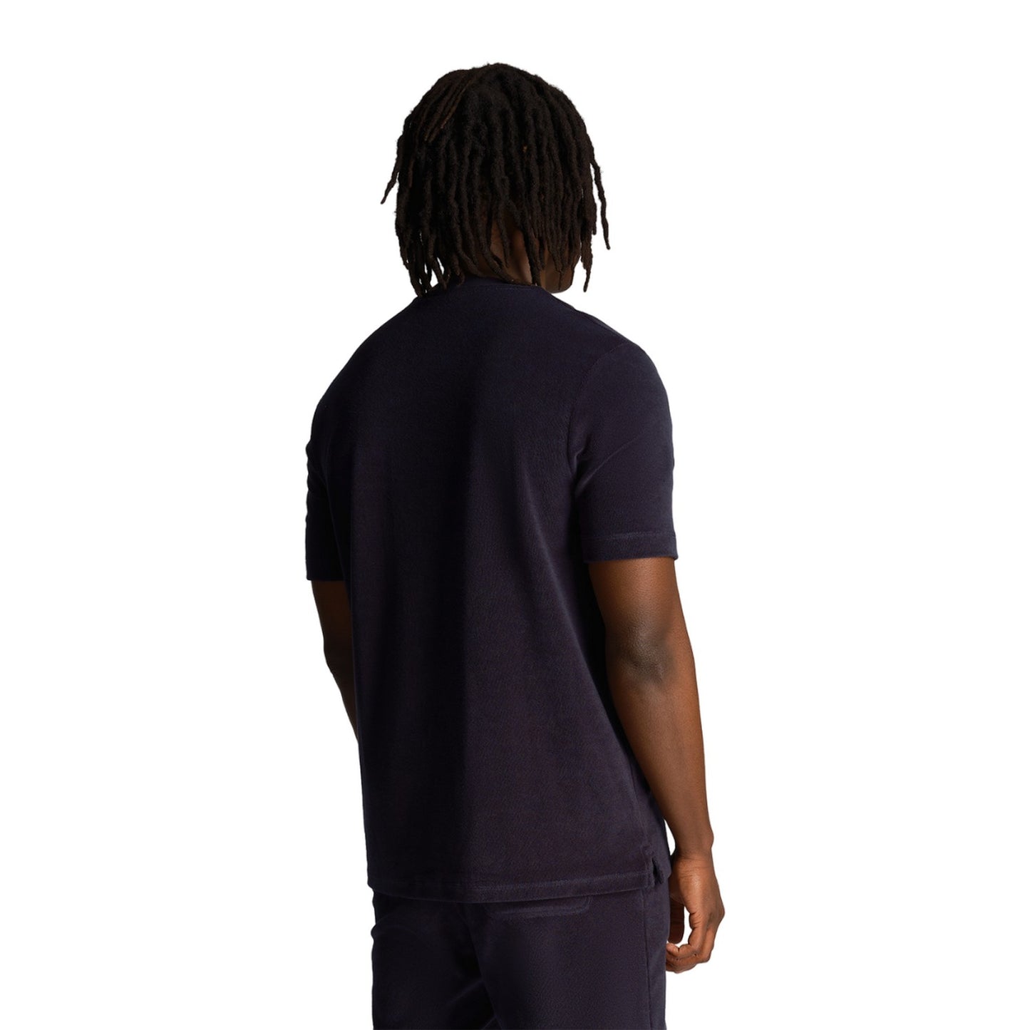 Dark Navy - Back - Lyle & Scott Mens Towelling T-Shirt