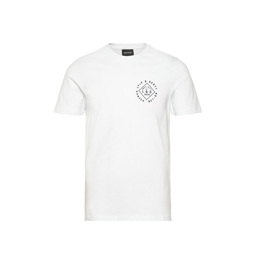 White - Front - Lyle & Scott Mens Stamp T-Shirt