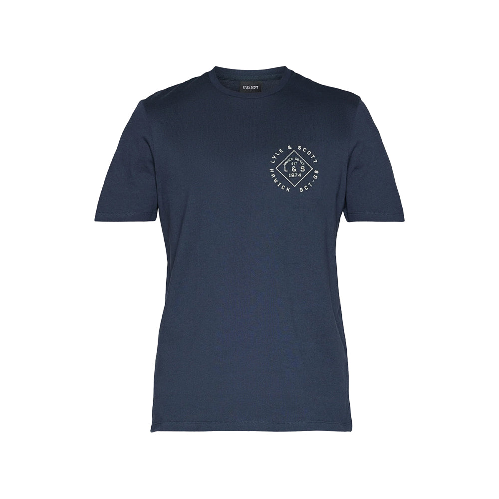 Dark Navy - Front - Lyle & Scott Mens Stamp T-Shirt