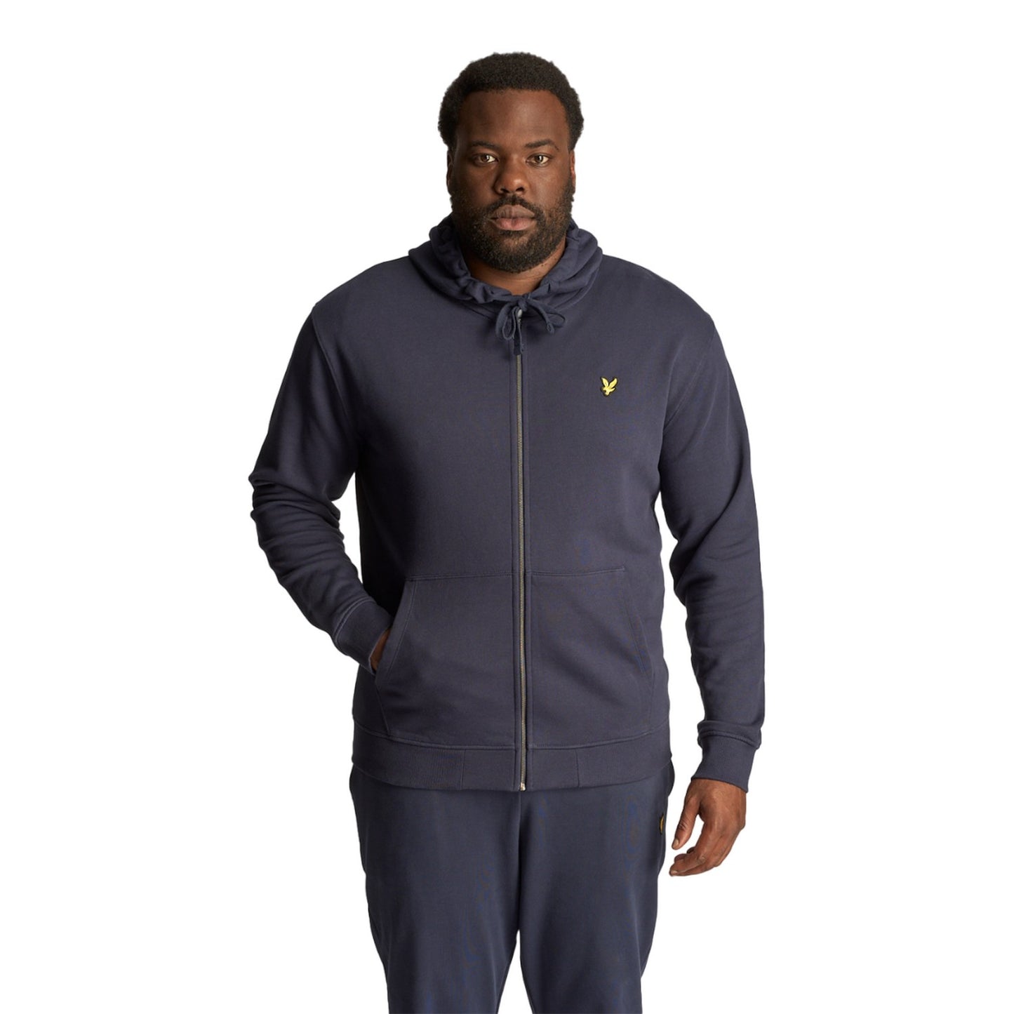 Navy - Side - Lyle & Scott Mens Plus Full Zip Hoodie