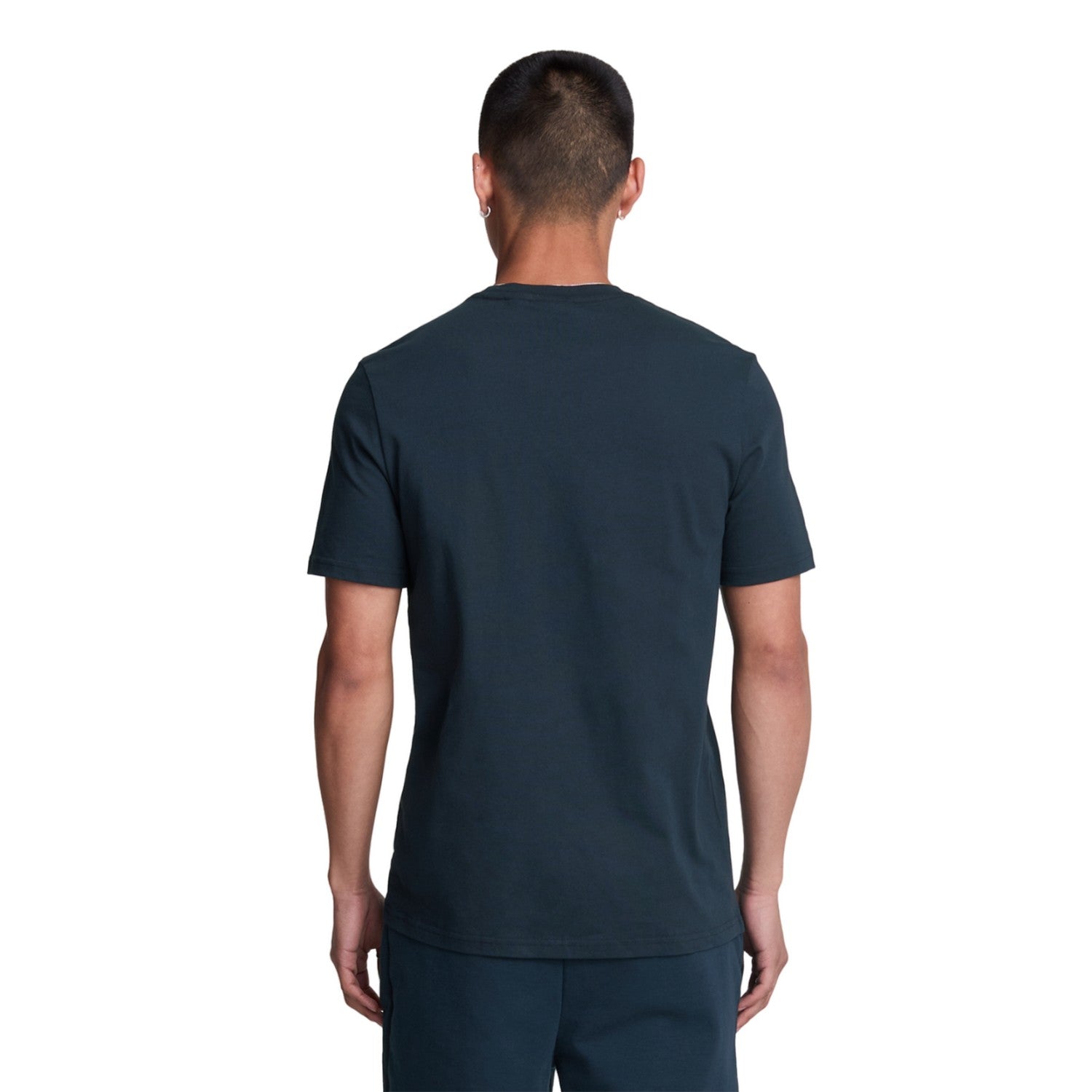 Dark Navy - Back - Lyle & Scott Mens Woven Pocket T-Shirt