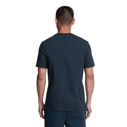 Dark Navy - Back - Lyle & Scott Mens Woven Pocket T-Shirt