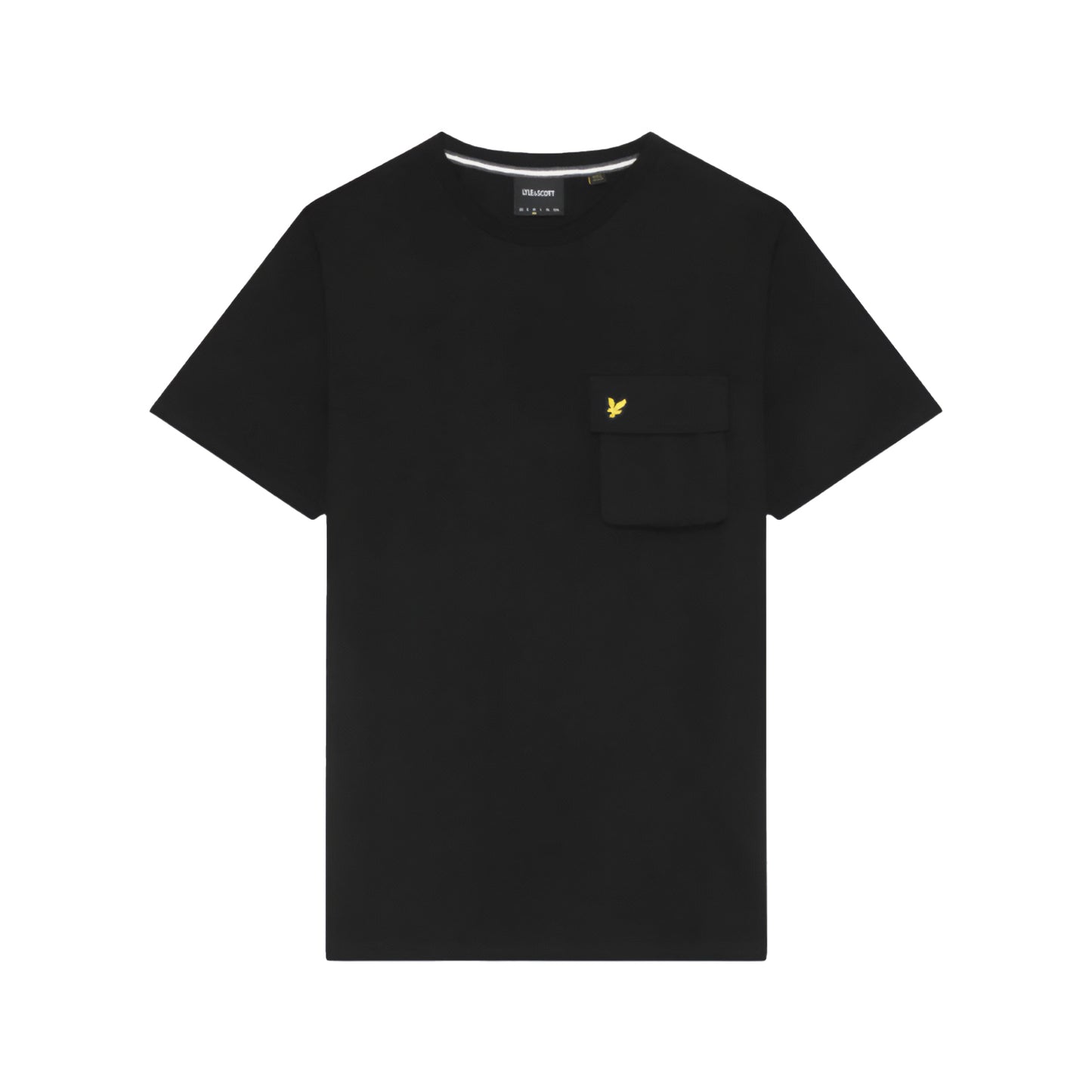 Jet Black - Front - Lyle & Scott Mens Woven Pocket T-Shirt