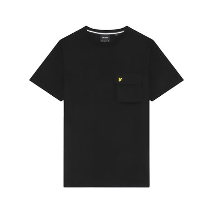 Jet Black - Front - Lyle & Scott Mens Woven Pocket T-Shirt