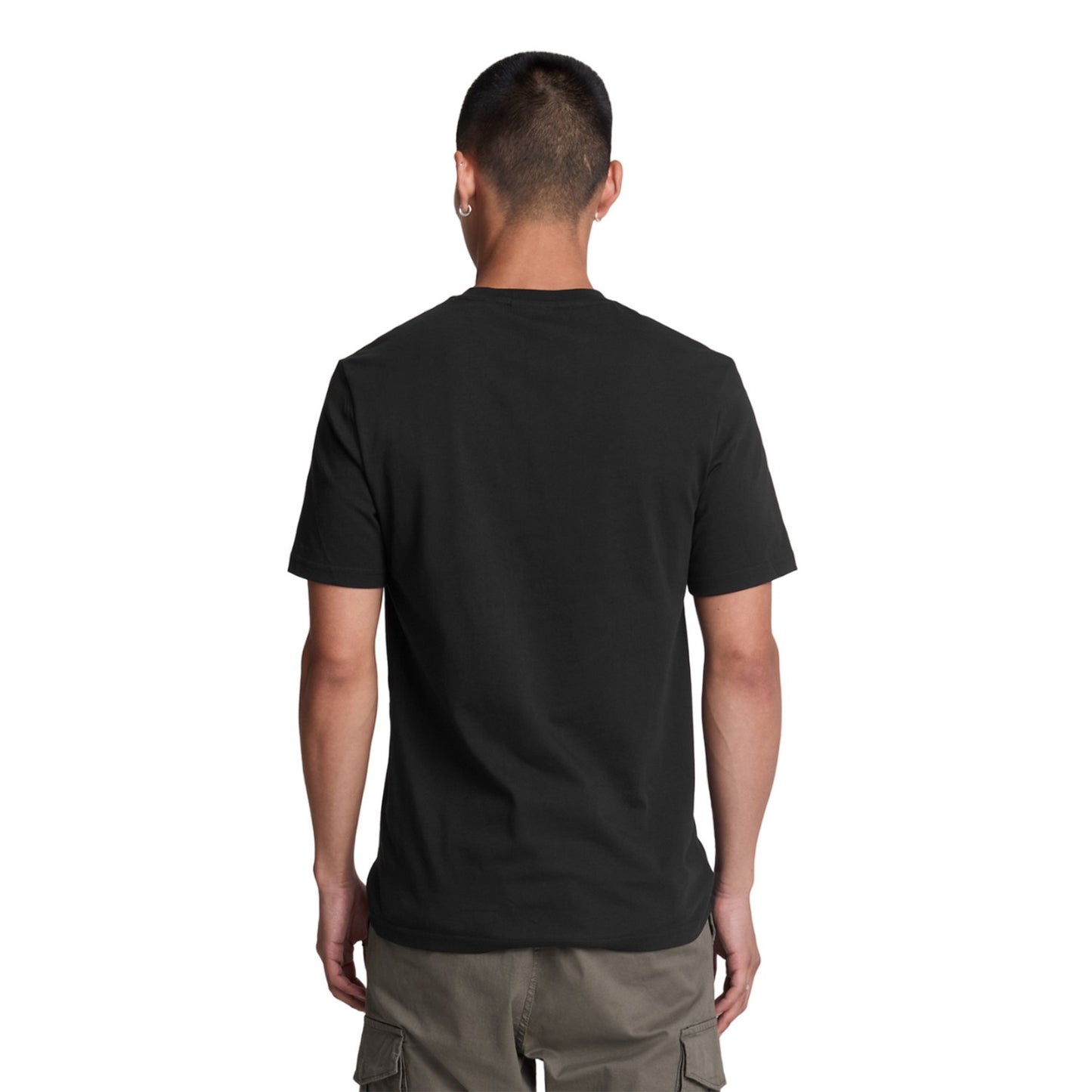 Jet Black - Back - Lyle & Scott Mens Woven Pocket T-Shirt