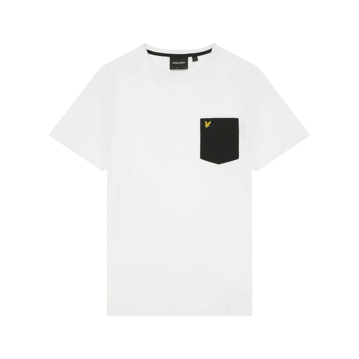 White-Jet Black - Front - Lyle & Scott Mens Contrast Pocket T-Shirt