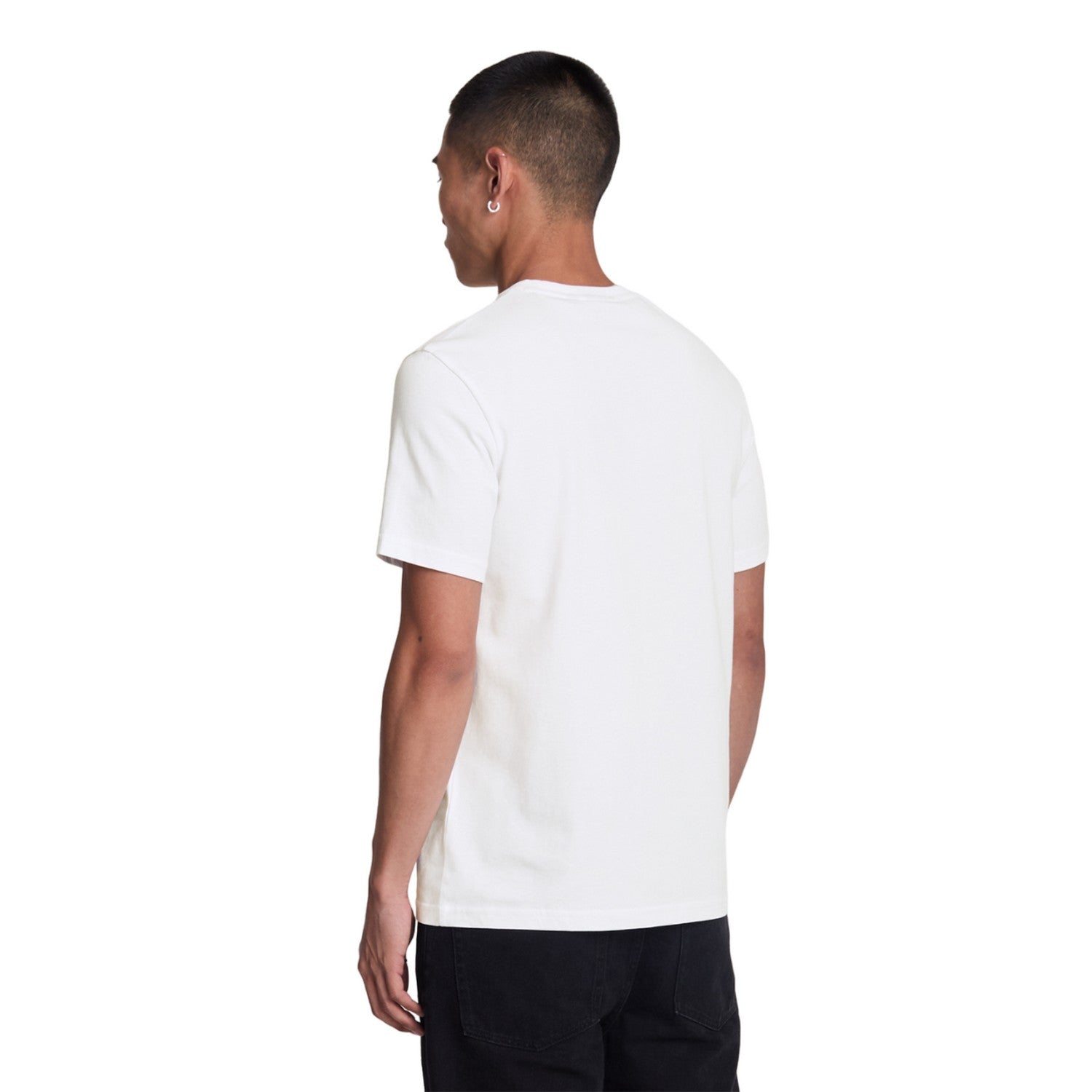 White-Jet Black - Back - Lyle & Scott Mens Contrast Pocket T-Shirt