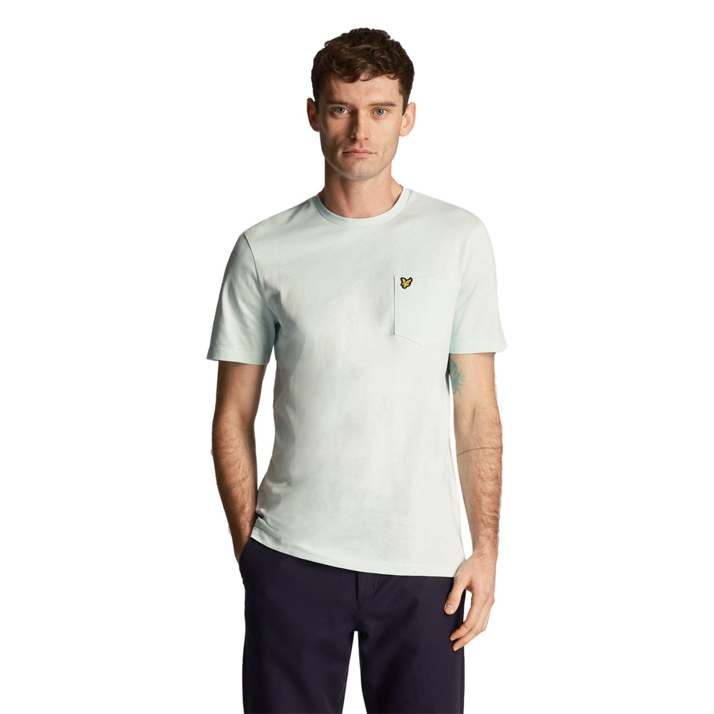 Clear Sky - Side - Lyle & Scott Mens Chest Pocket T-Shirt