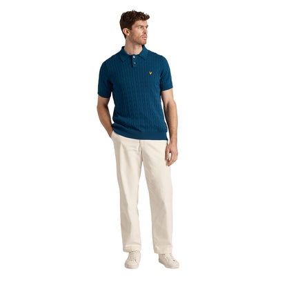 Apres Navy - Lifestyle - Lyle & Scott Mens Cable Knit Polo Shirt