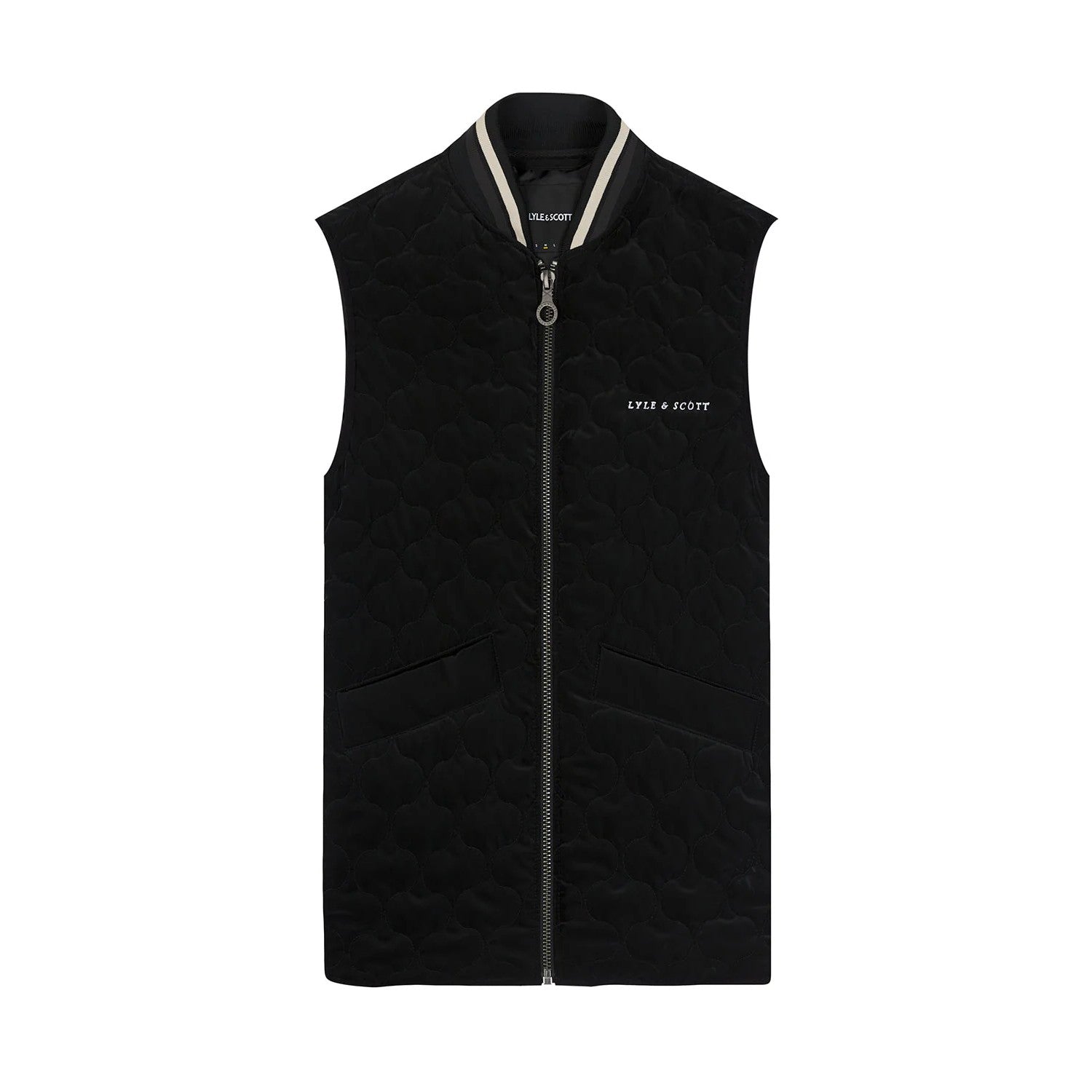 Jet Black - Front - Lyle & Scott Mens Quilted Sleeveless Gilet