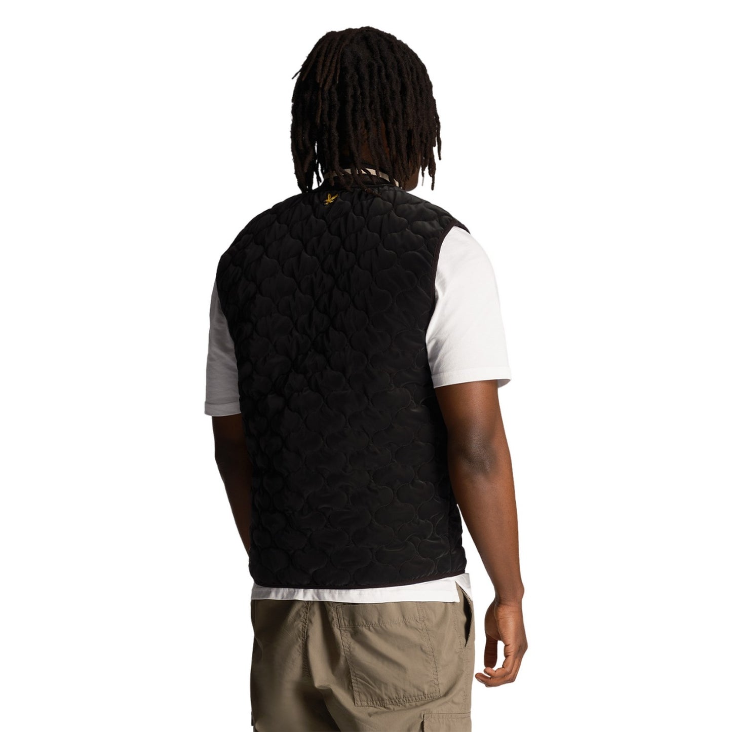 Jet Black - Back - Lyle & Scott Mens Quilted Sleeveless Gilet