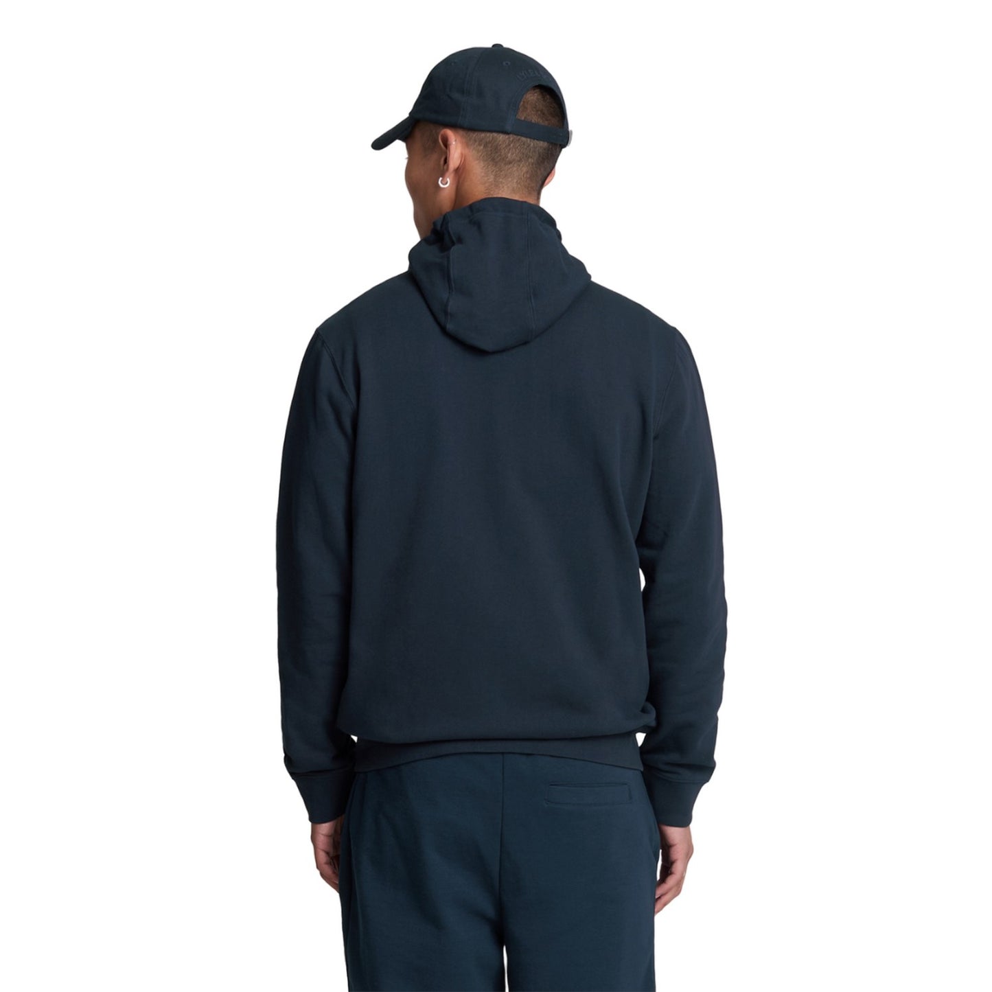 Dark Navy - Back - Lyle & Scott Mens Hybrid Full Zip Hoodie