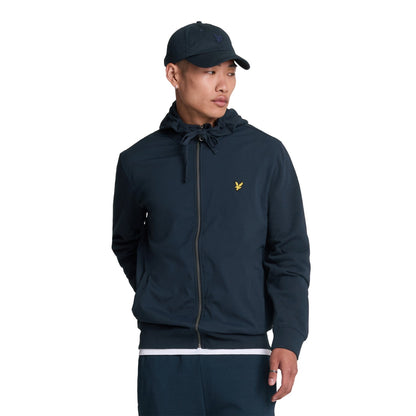 Dark Navy - Side - Lyle & Scott Mens Hybrid Full Zip Hoodie