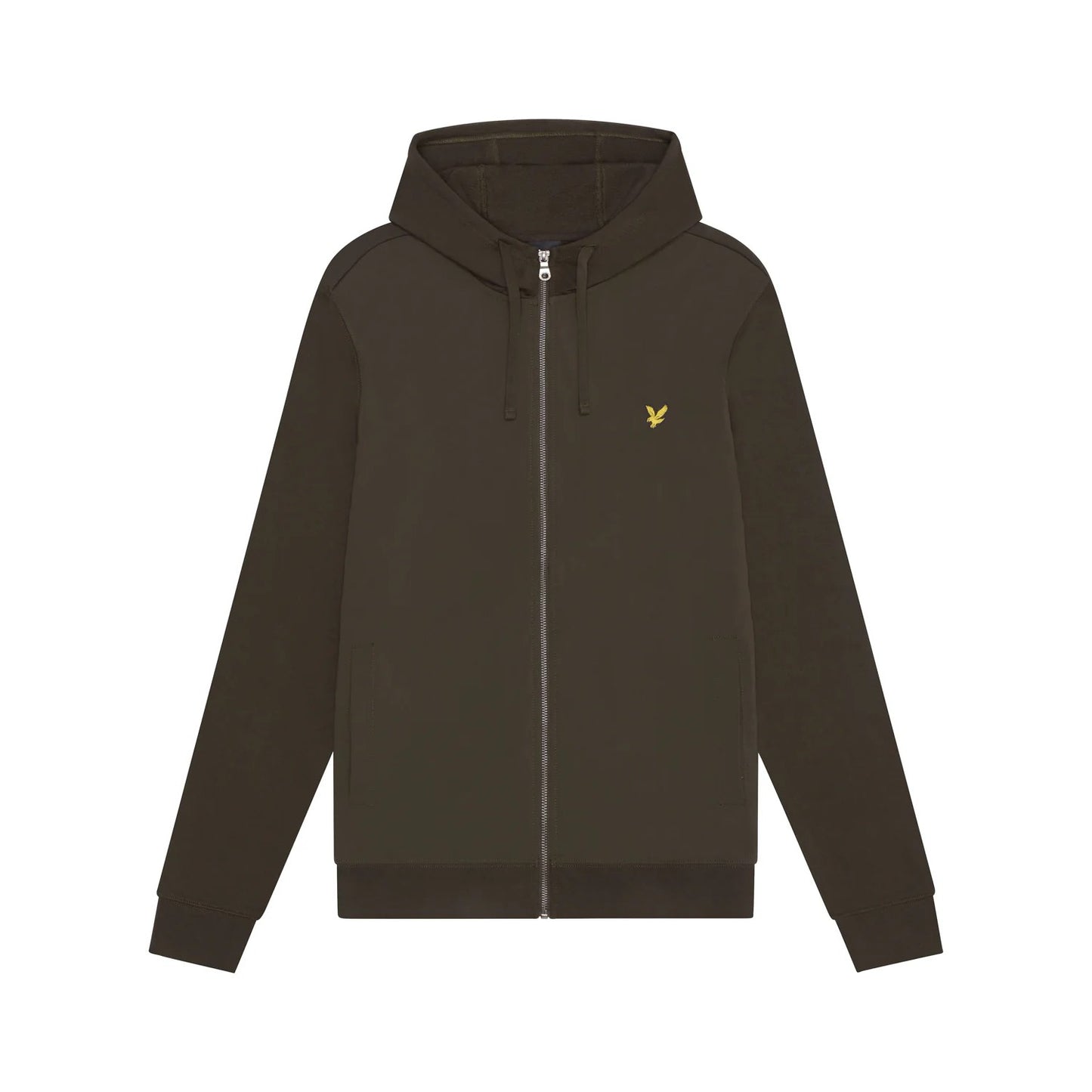Olive - Front - Lyle & Scott Mens Hybrid Full Zip Hoodie