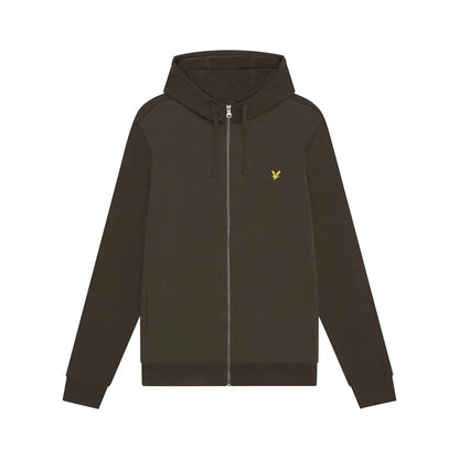 Olive - Front - Lyle & Scott Mens Hybrid Full Zip Hoodie