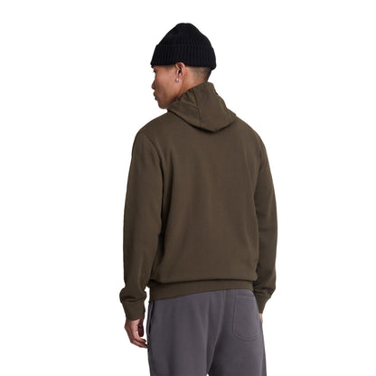 Olive - Back - Lyle & Scott Mens Hybrid Full Zip Hoodie