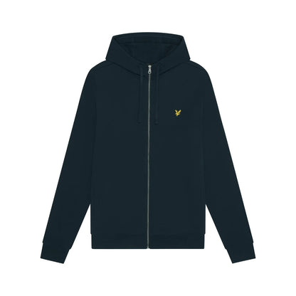 Dark Navy - Front - Lyle & Scott Mens Hybrid Full Zip Hoodie