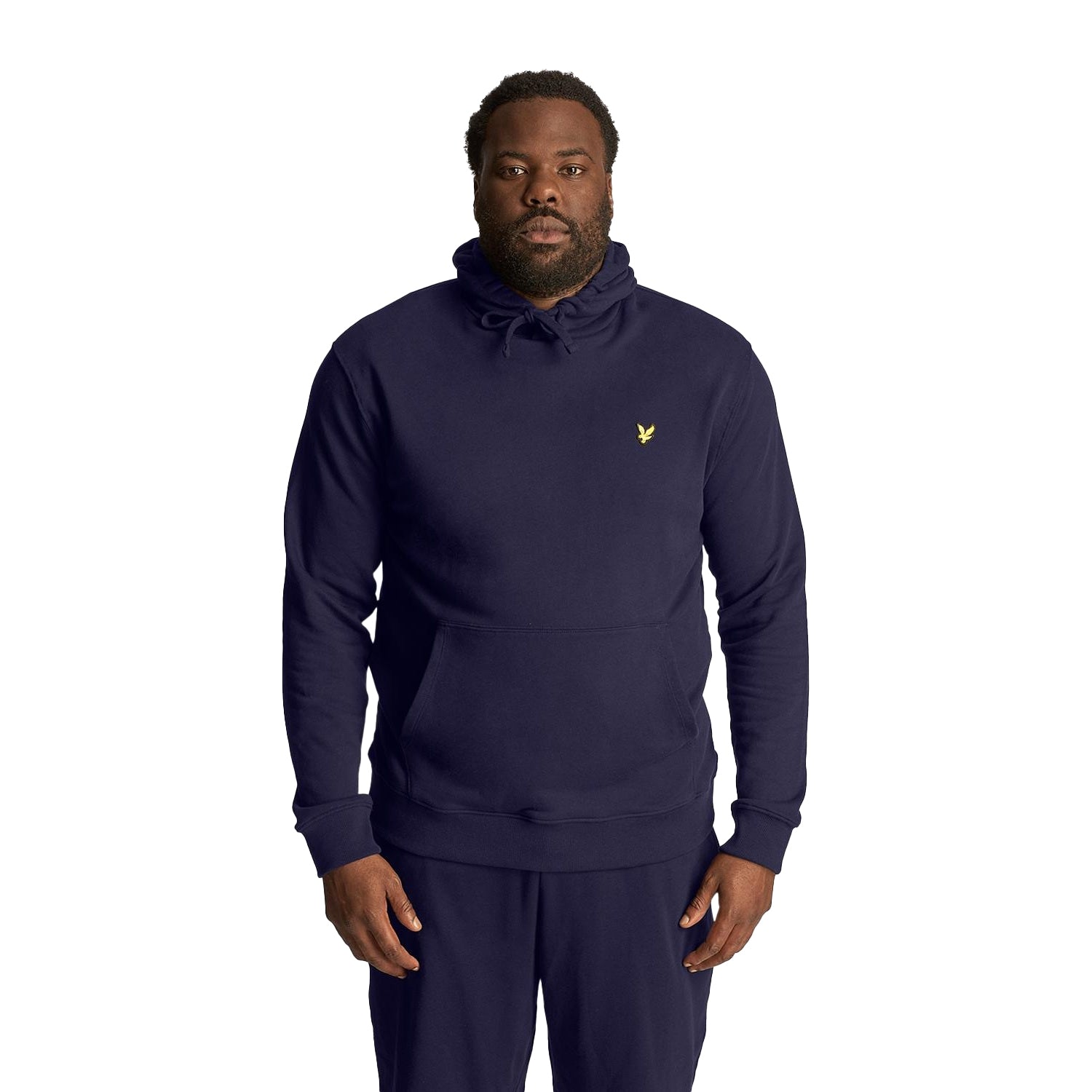 Navy - Side - Lyle & Scott Mens Plus Pullover Hoodie