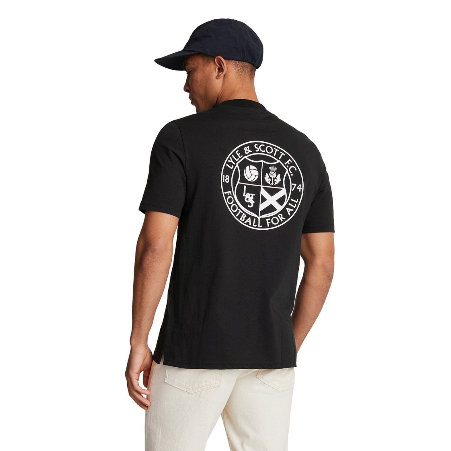 Jet Black - Back - Lyle & Scott Mens Football For All Graphic Print T-Shirt