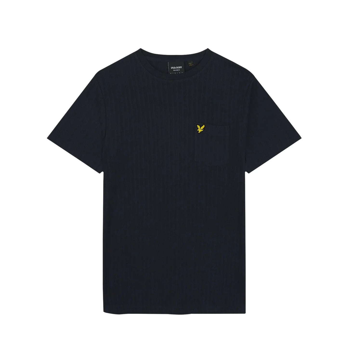 Dark Navy - Front - Lyle & Scott Mens Textured Stripe T-Shirt