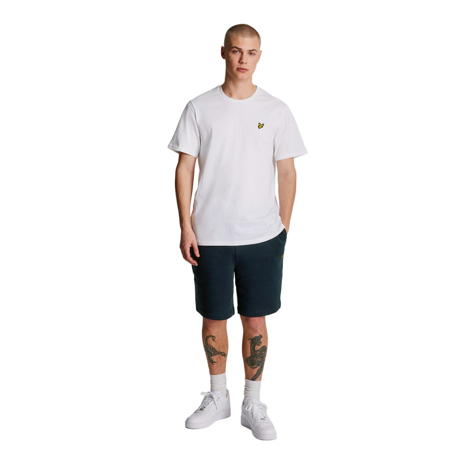 Dark Navy - Side - Lyle & Scott Mens Sweat Shorts