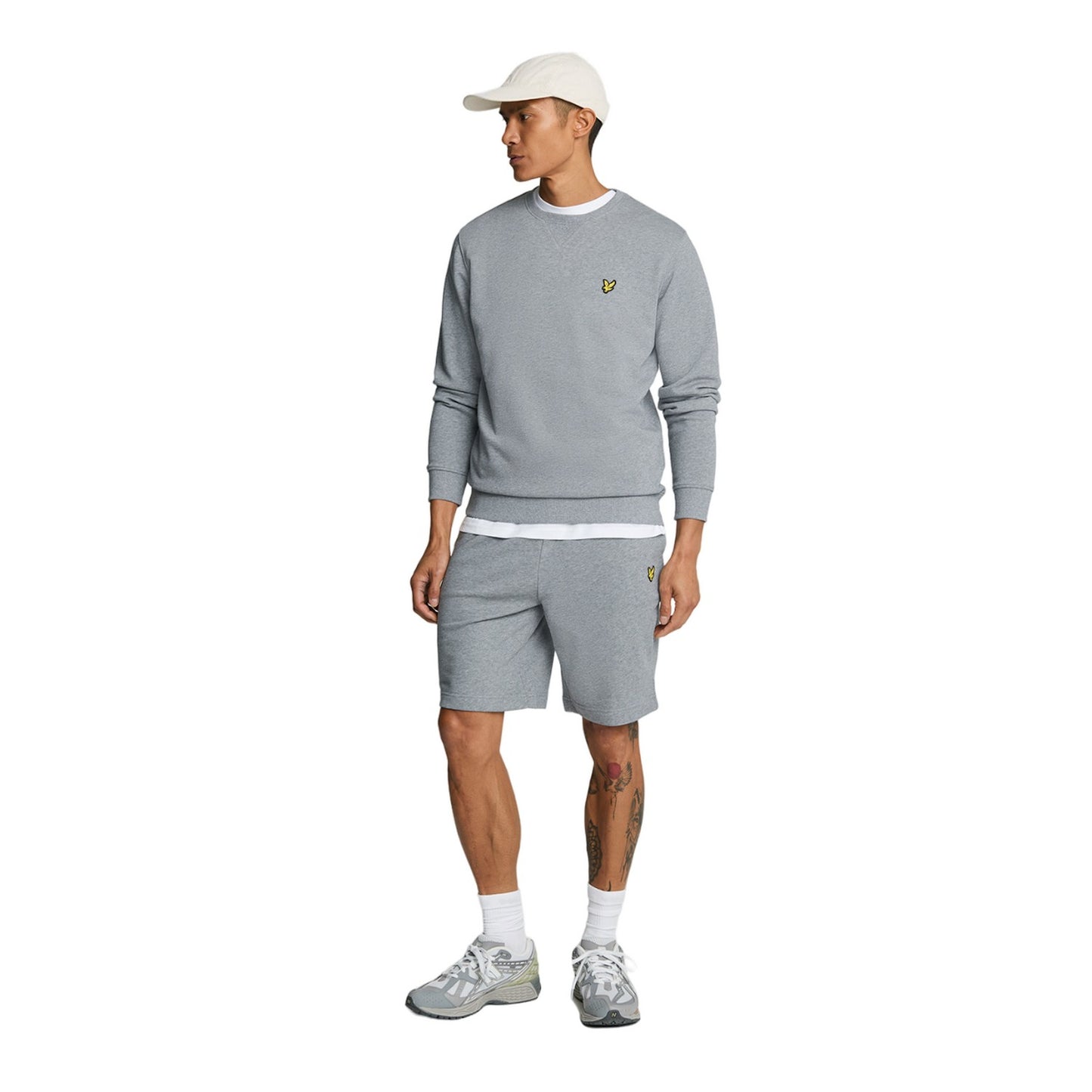 Grey Marl - Side - Lyle & Scott Mens Sweat Shorts