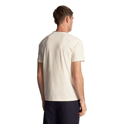 Chalk-Gunmetal - Back - Lyle & Scott Mens Tipped T-Shirt