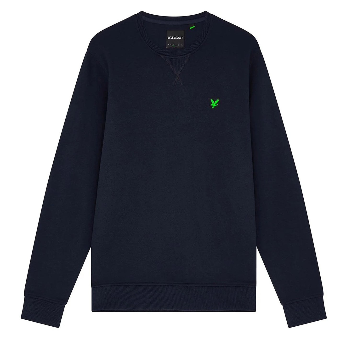 Dark Navy - Front - Lyle & Scott Mens Crew Neck Long-Sleeved Sweatshirt