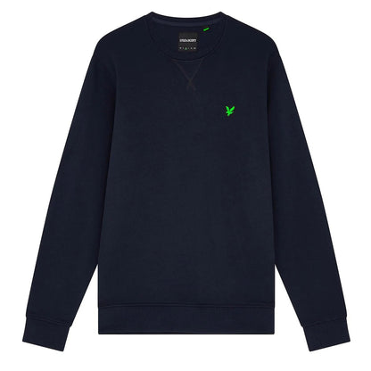Dark Navy - Front - Lyle & Scott Mens Crew Neck Long-Sleeved Sweatshirt